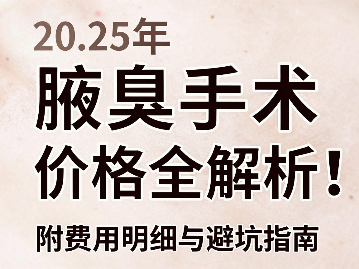 腋臭手术多少钱？2025年腋臭手术价格全解析，附费用明细与避坑指南